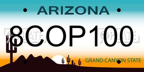 8COP100 Arizona License Plate
