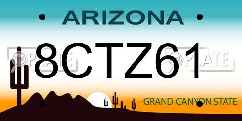 8CTZ61 Arizona License Plate