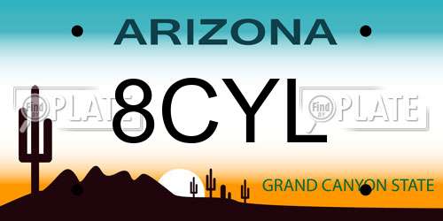8CYL Arizona License Plate