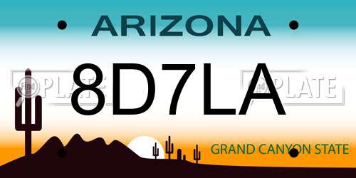 8D7LA Arizona License Plate
