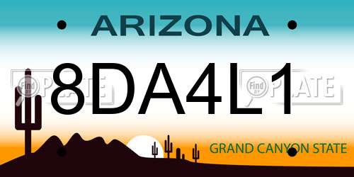 8DA4L1 Arizona License Plate