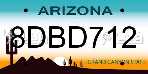 8DBD712 Arizona License Plate