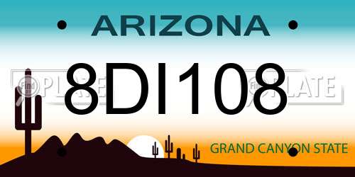 8DI108 Arizona License Plate