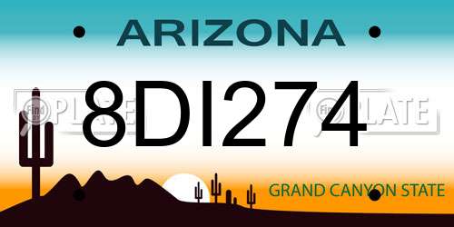 8DI274 Arizona License Plate