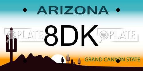 8DK Arizona License Plate