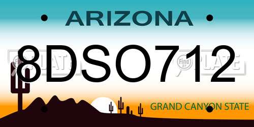 8DSO712 Arizona License Plate