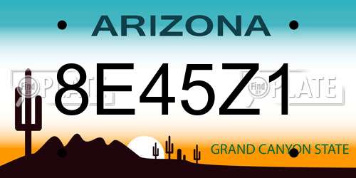 8E45Z1 Arizona License Plate