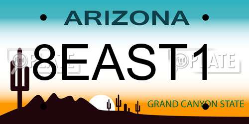 8EAST1 Arizona License Plate