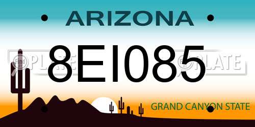 8EI085 Arizona License Plate