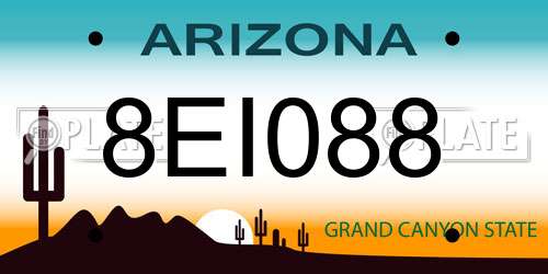8EI088 Arizona License Plate