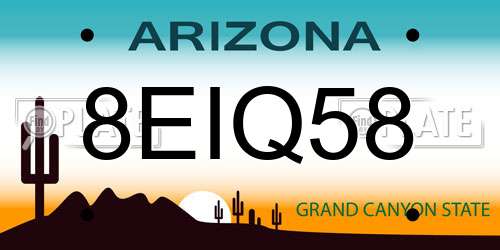 8EIQ58 Arizona License Plate