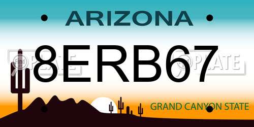 8ERB67 Arizona License Plate