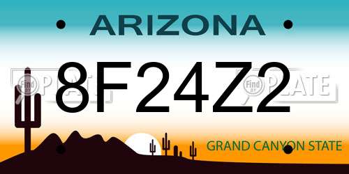 8F24Z2 Arizona License Plate