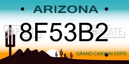 8F53B2 Arizona License Plate