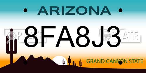 8FA8J3 Arizona License Plate