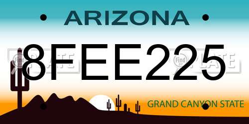 8FEE225 Arizona License Plate