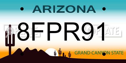 8FPR91 Arizona License Plate
