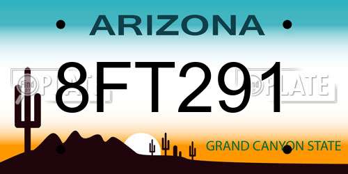 8FT291 Arizona License Plate