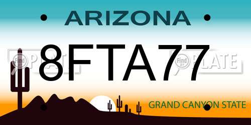 8FTA77 Arizona License Plate