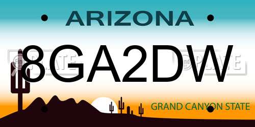 8GA2DW Arizona License Plate