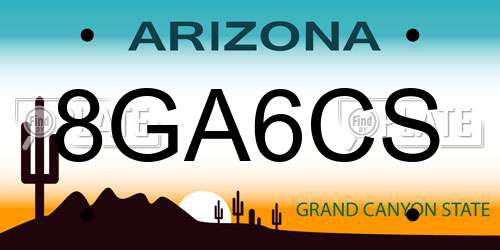 8GA6CS Arizona License Plate