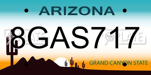 8GAS717 Arizona License Plate