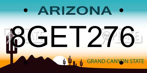 8GET276 Arizona License Plate