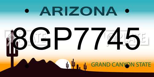 8GP7745 Arizona License Plate