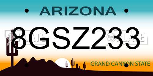 8GSZ233 Arizona License Plate