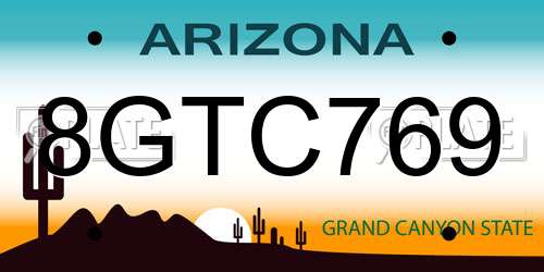 8GTC769 Arizona License Plate