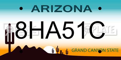 8HA51C Arizona License Plate