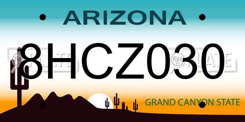 8HCZ030 Arizona License Plate