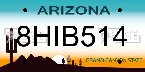8HIB514 Arizona License Plate
