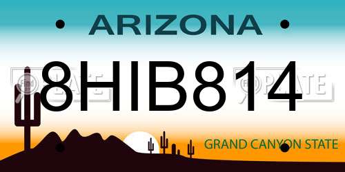 8HIB814 Arizona License Plate