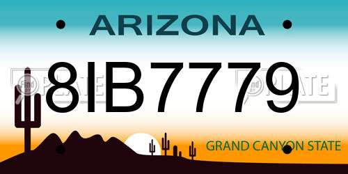 8IB7779 Arizona License Plate