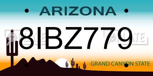 8IBZ779 Arizona License Plate