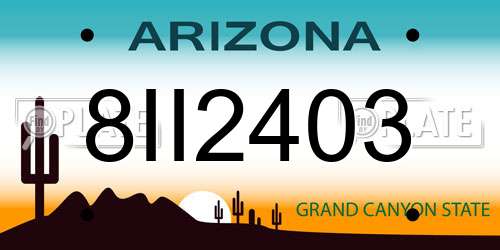 8II2403 Arizona License Plate
