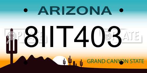 8IIT403 Arizona License Plate