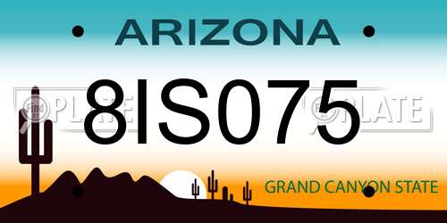 8IS075 Arizona License Plate