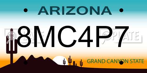 8MC4P7 Arizona License Plate