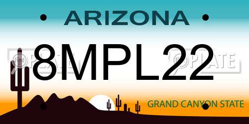 8MPL22 Arizona License Plate