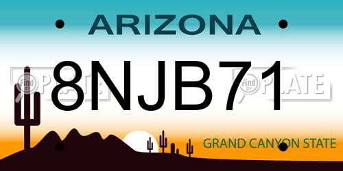 8NJB71 Arizona License Plate