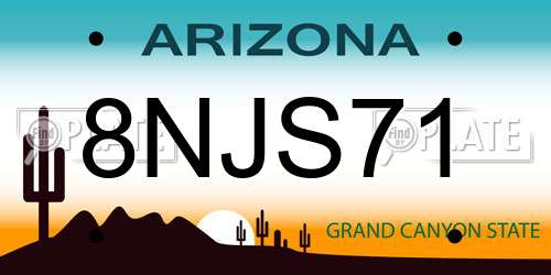 8NJS71 Arizona License Plate