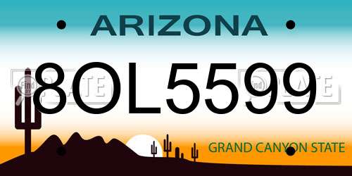 8OL5599 Arizona License Plate
