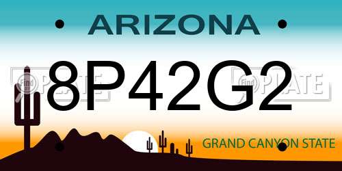 8P42G2 Arizona License Plate