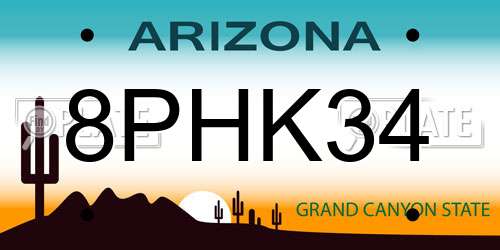8PHK34 Arizona License Plate