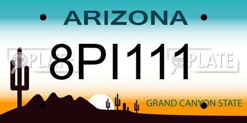 8PI111 Arizona License Plate
