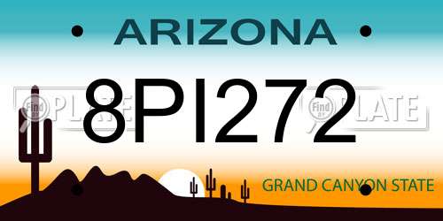 8PI272 Arizona License Plate