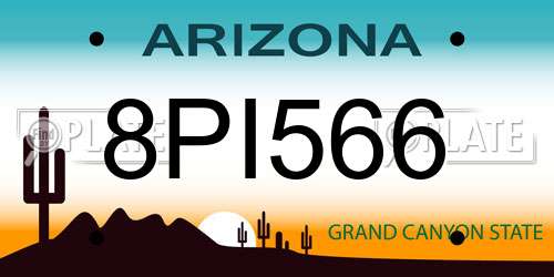 8PI566 Arizona License Plate