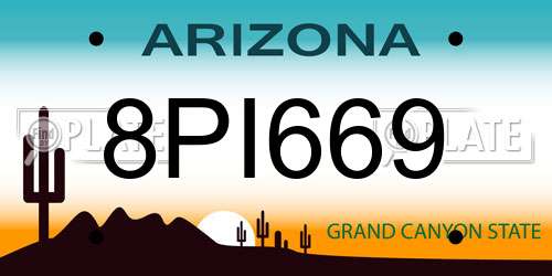 8PI669 Arizona License Plate